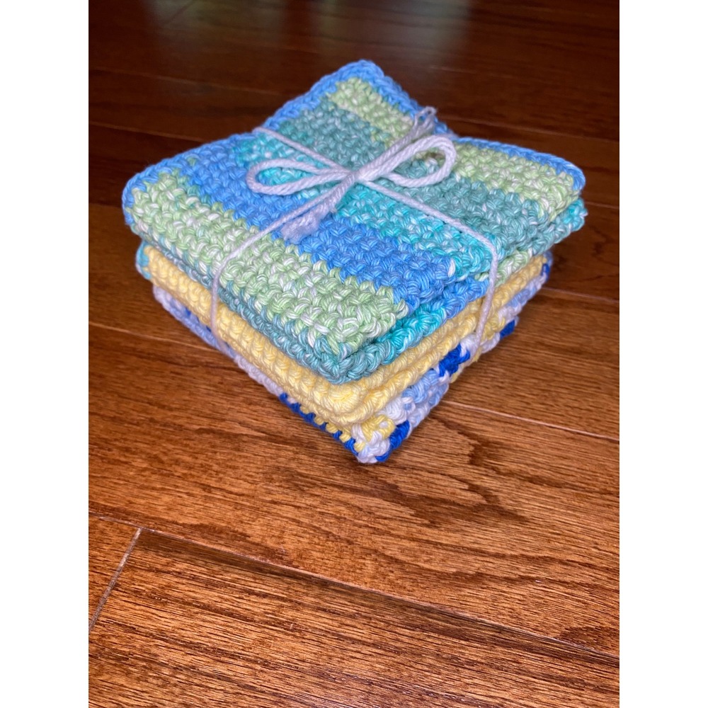 Set‎ of 3 Handmade Crochet Washcloths